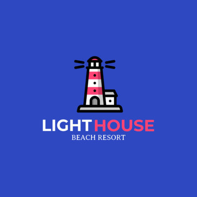 Beach Resort Logo Generator Featuring a Lighthouse Clipart 1762f-18-el