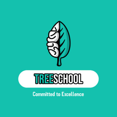 Education Logo Maker with a Brain-Shaped Leaf Graphic 3926f-el1