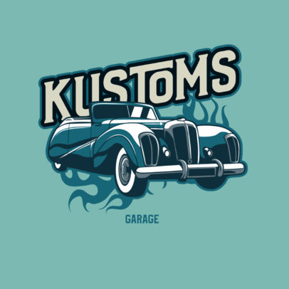 Logo Maker Featuring a Classic Car With Flame Graphics 4340i