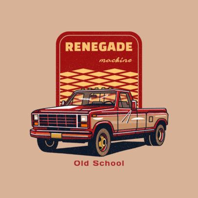 Automobile Workshop Logo Creator Featuring a Vintage Pick-Up Truck Illustration 4338h