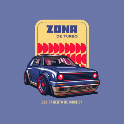 Classic Auto Parts Shop Logo Template Featuring an Illustrated Car Graphic 4338k