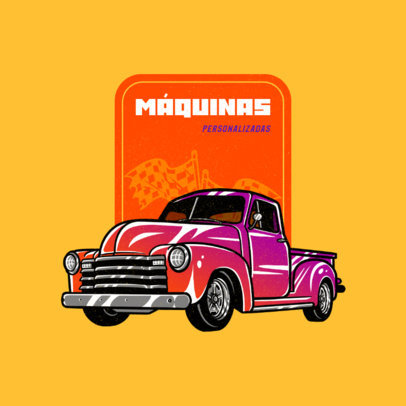 Online Logo Maker for a Classic Car Garage Featuring a Vintage Truck 4338d