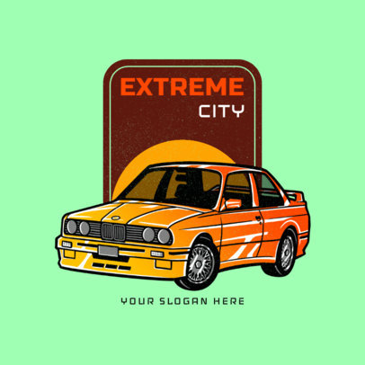 Online Logo Template for a Racing Team Featuring a 90's Sports Car 4338g