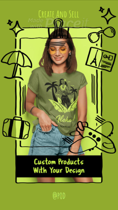 Instagram Story Video Maker for POD Stores with Doodle Graphics 1972a 3476