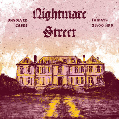 Podcast Cover Template for Unsolved Cases Featuring a Vintage Illustration 4359k