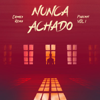 Illustrated Podcast Cover Maker for an Unsolved Crime Story Show 4359n