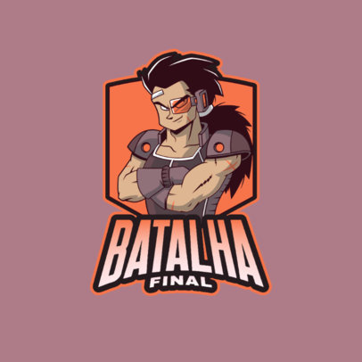 Gaming Logo Maker Featuring a Character Inspired by Raditz from Dragon Ball Z