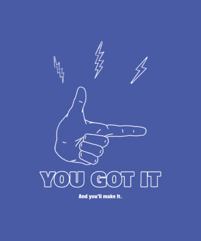 Illustrated T-Shirt Design Creator Featuring a Hand Gesture with a Quote 4017b