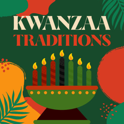 Placeit Carousel Instagram Post Template Featuring a Kwanzaa Theme