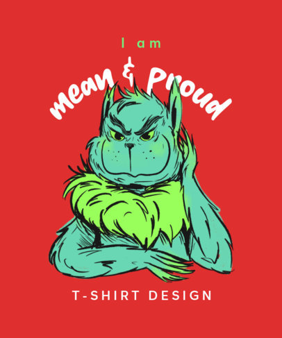T-Shirt Design Maker Featuring Grinch-Inspired Character Illustrations 5559