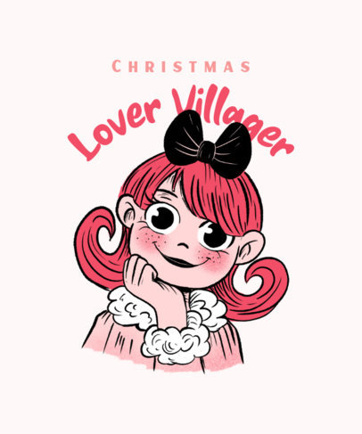 T-Shirt Design Creator with a Village Girl Cartoon Inspired by The Grinch 5559c