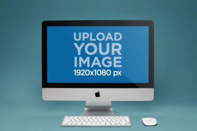 iMac Mockup Standing on a Solid Color Room a20674