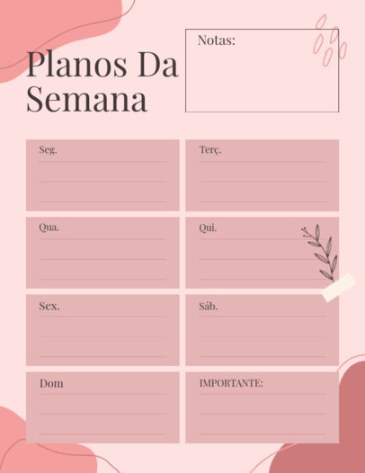 Placeit Planner Generator Featuring a Calendar and a Branch Graphic