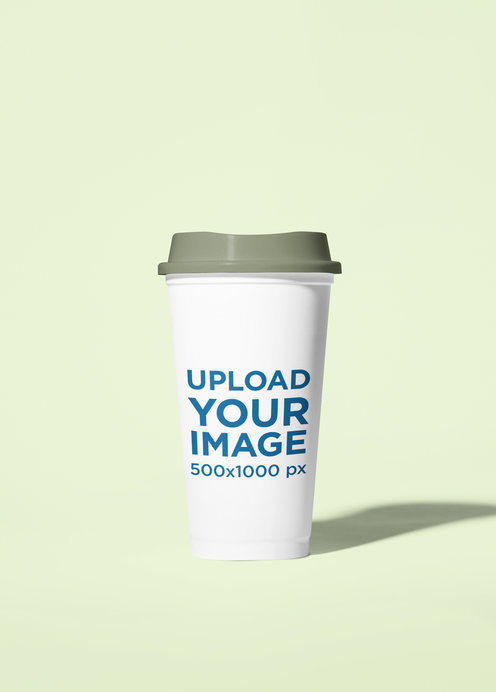 Placeit - Reusable Paper Cup Mockup Featuring a Customizable Background