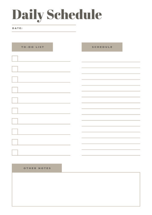 Placeit - Daily Planner Design Template with a To-Do List and a Notes Box