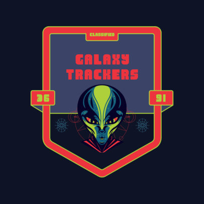 Placeit Alien Seeking Group Logo Generator Featuring an Emblem with a