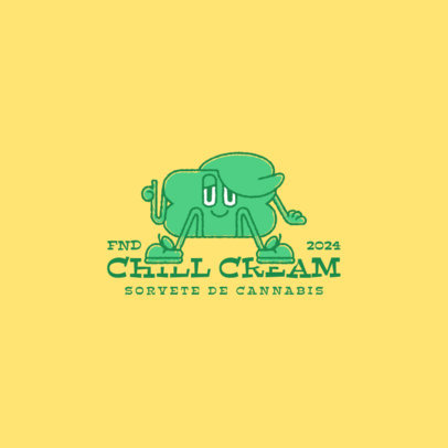 Logo Creator for a Cannabis Ice Cream Brand with a Cool Character
