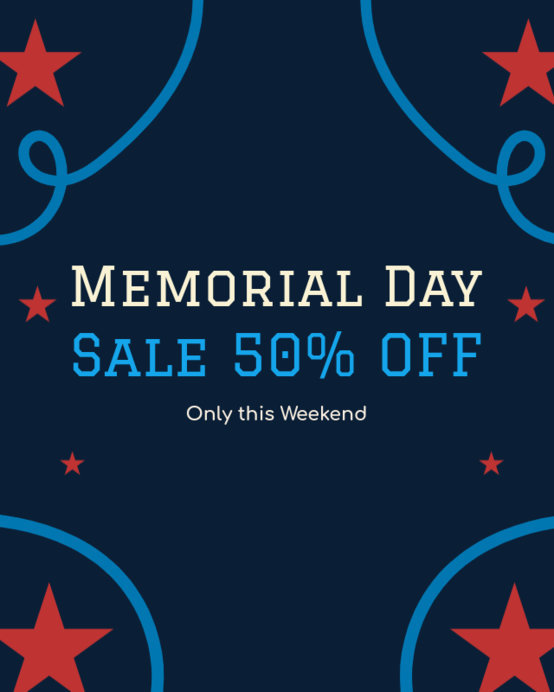 Placeit Instagram Post Maker to Promote a Big Discount Memorial Day Sale