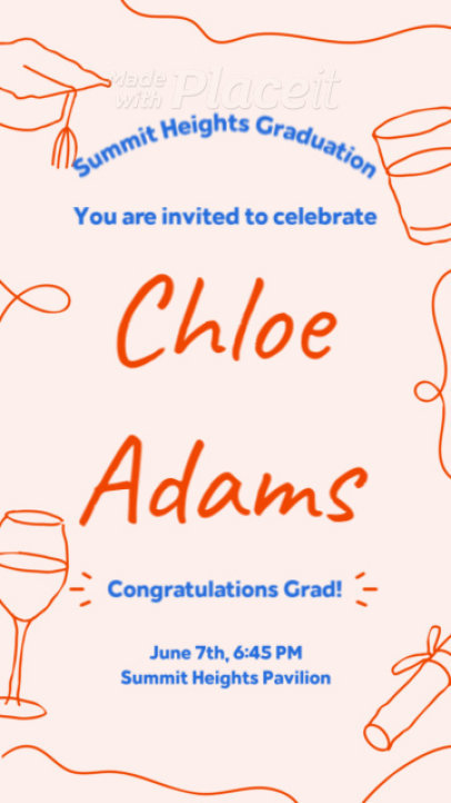 Invitation-Themed Instagram Story Video Maker Featuring a Graduation Celebration Event