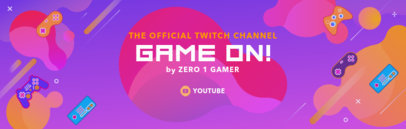 Placeit Twitch Banner Template With Gaming Icons