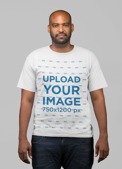 Download Placeit T Shirt Side View Mockup Of A Man At A Studio