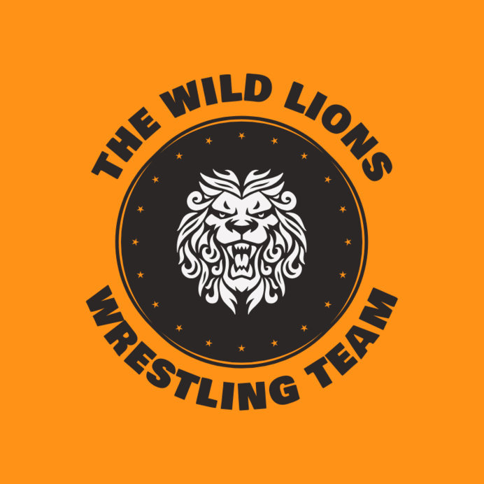 Placeit Wrestler Logo Maker for Wrestling Team with Lion Icon