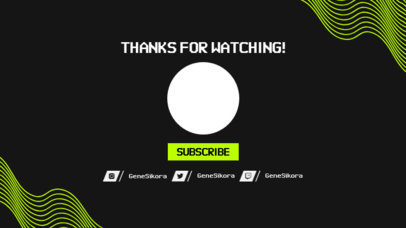 YouTube End Card Template with Wavy Corner Graphics 1252a