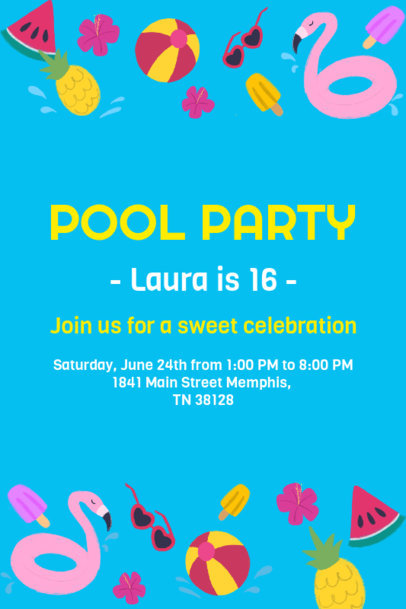 Invitation Design Template for a Pool Party