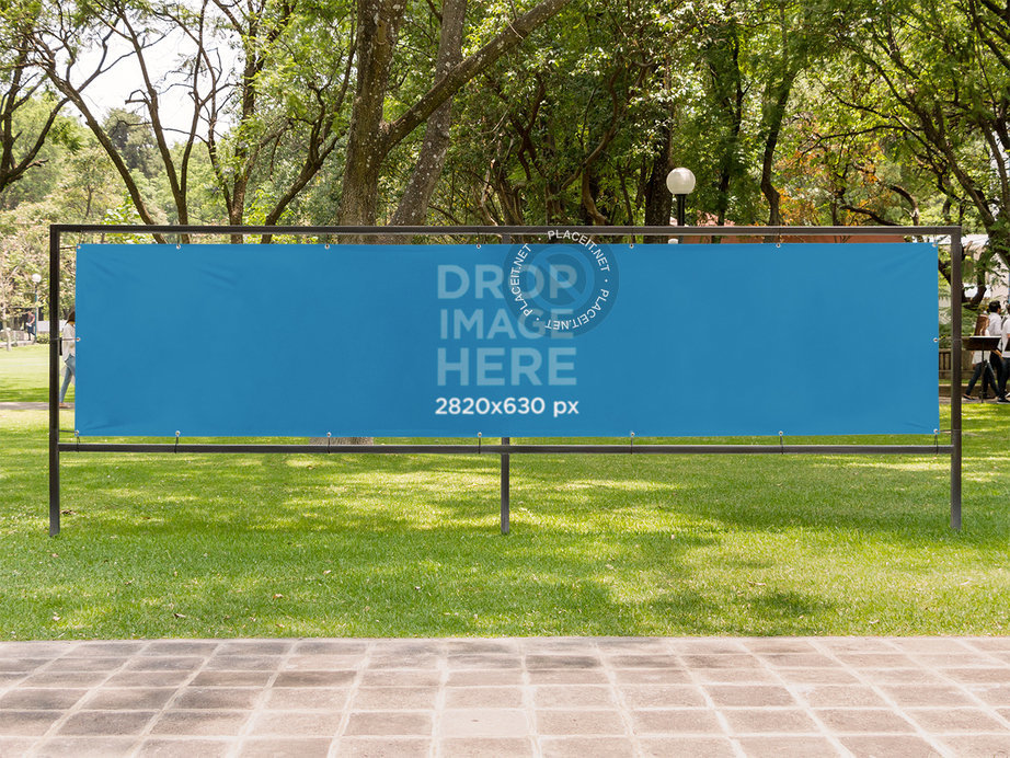 Placeit - Horizontal Banner Mockup at a Park