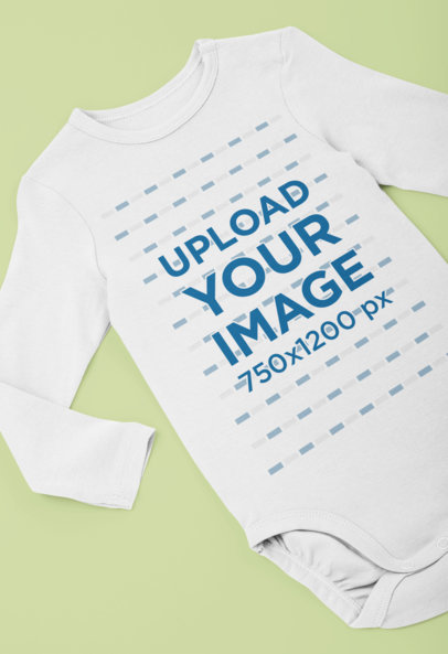 Long Sleeve Onesie Mockup Over a Minimalistic Surface 29840