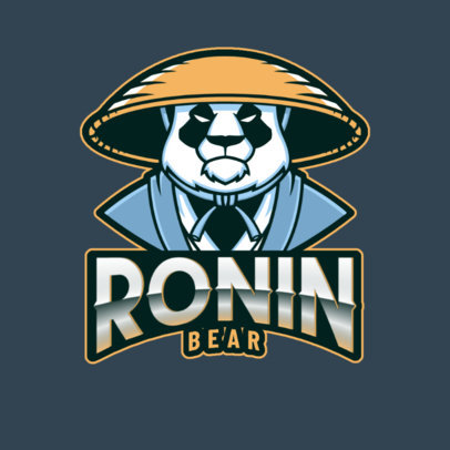 picture Logo Guild Ff Polos Harimau gaming logo maker featuring a panda warrior