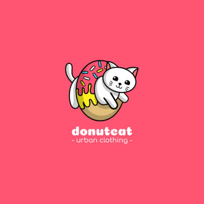 Streetwear Logo Creator Featuring a Cat Stuck in a Donut 264b-el1