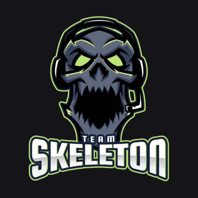 Placeit Gaming Logo Generator Featuring a Spooky Skeleton Illustration