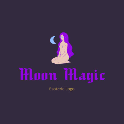 Esoteric Logo Template Featuring an Illustration of a Woman 3696v