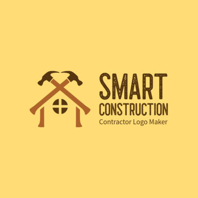 Logo Template for Contractors with a House Clipart 3696h