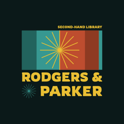 Retro Logo Maker for a Second-Hand Library with Abstract Graphics 3986a