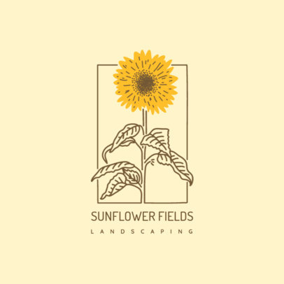 Landscaping Logo Maker Featuring a Sunflower Illustration 4009i
