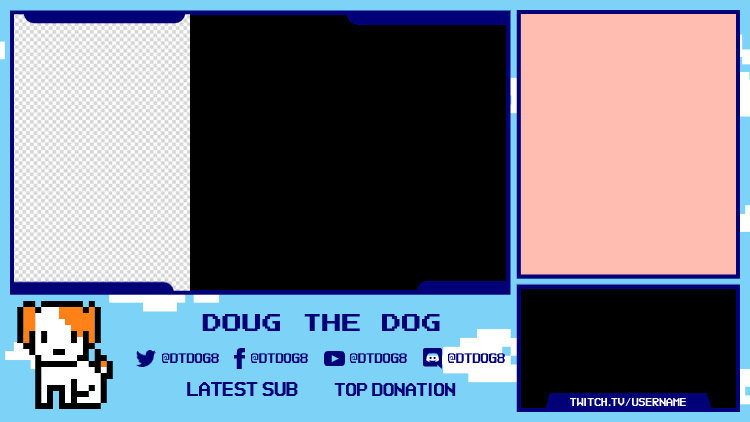 Placeit - OBS Stream Overlay Template Featuring 8-Bit Characters