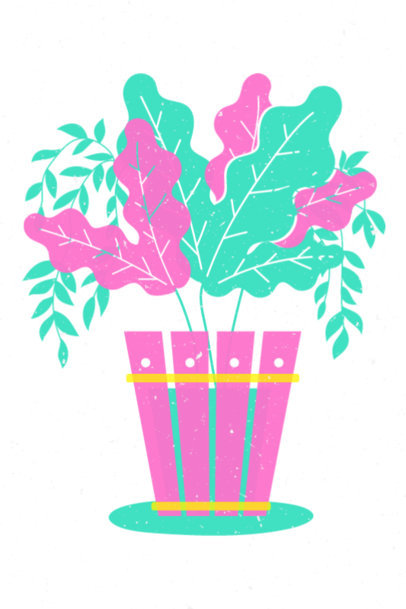Placeit - Illustrated Art Print Generator Featuring a Pretty Plant