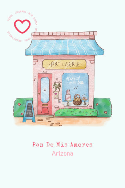 Illustrated Poster Design Maker Featuring a Classy Bakery 4232d