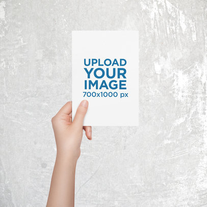 Mockup of a Woman Holding a Greeting Card Against a Customizable Background 5231-r-el2