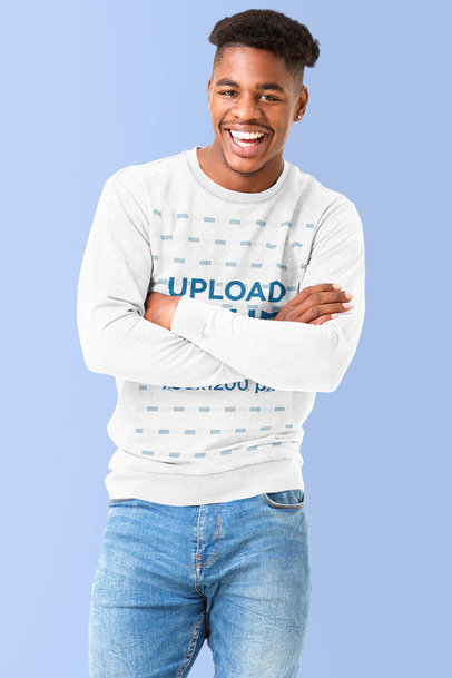 Sweatshirt Mockup Featuring a Smiling Man with Crossed Arms m4247-r-el2